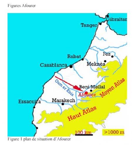 la carte geographique  d'afourer 